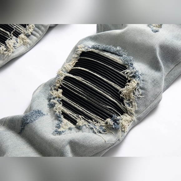 New Men's Designed Unique Street Urbanwear Jeans Multiple Sizes - Picture 4 of 5